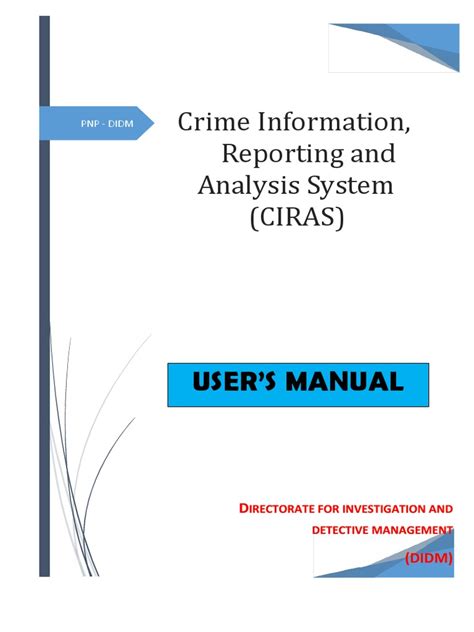 cidms manual|Crime Information, Reporting and Analysis System (CIRAS).